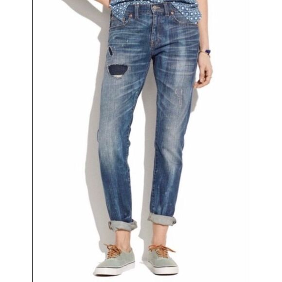Madewell The Slim BF Jean/Rip and Repair Edition size 26 - Picture 1 of 7